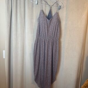 Prana Gray Midi Dress with White Dots sporty dress ***with Flaw***